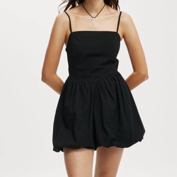 Cotton ON Black Bubble Hem Mini Dress Size 2 - Picture 9 of 10